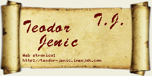 Teodor Jenić vizit kartica
